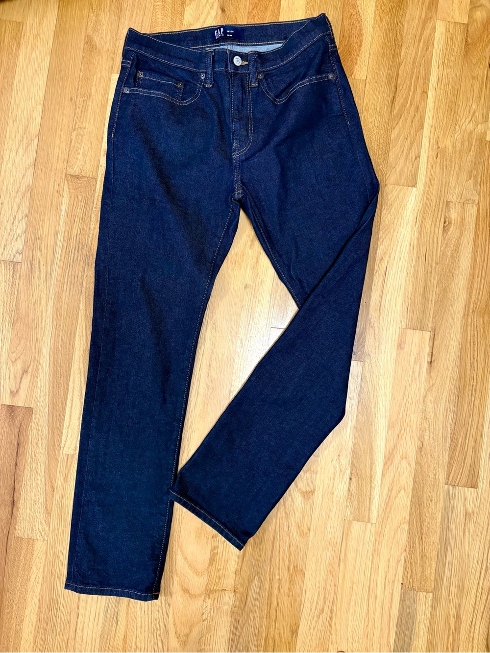 GAP Men’s Slim Jeans 28x30 - price is for 2 Pair! Dark denim and faded black